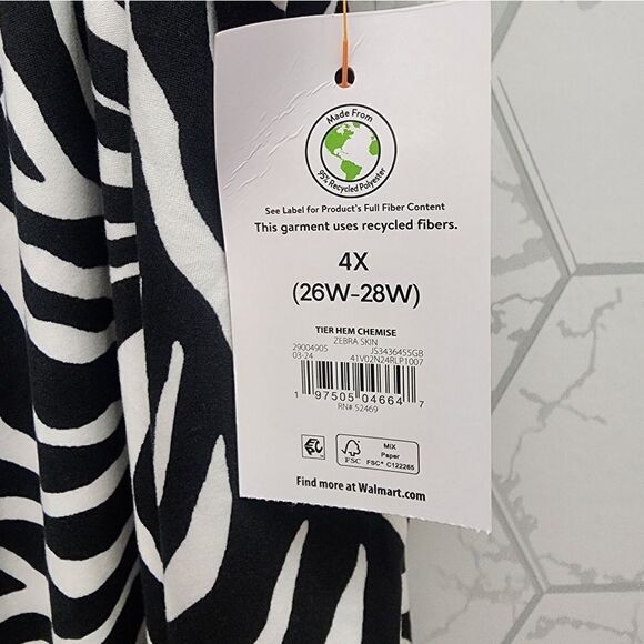 Nwt Joyspun Women's Plus Size Sleeveless Knit Chemise with Ruffle Hem, Size 4XL - Picture 6 of 9